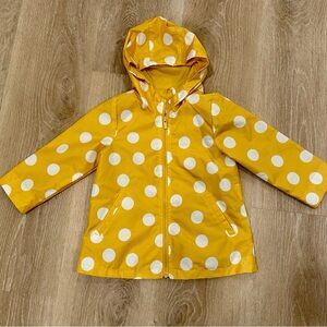 Yellow Polka Dot Kids Rain Jacket